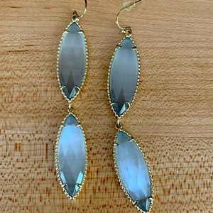 Kendra Scott Double Diamond Gray Stone Earrings